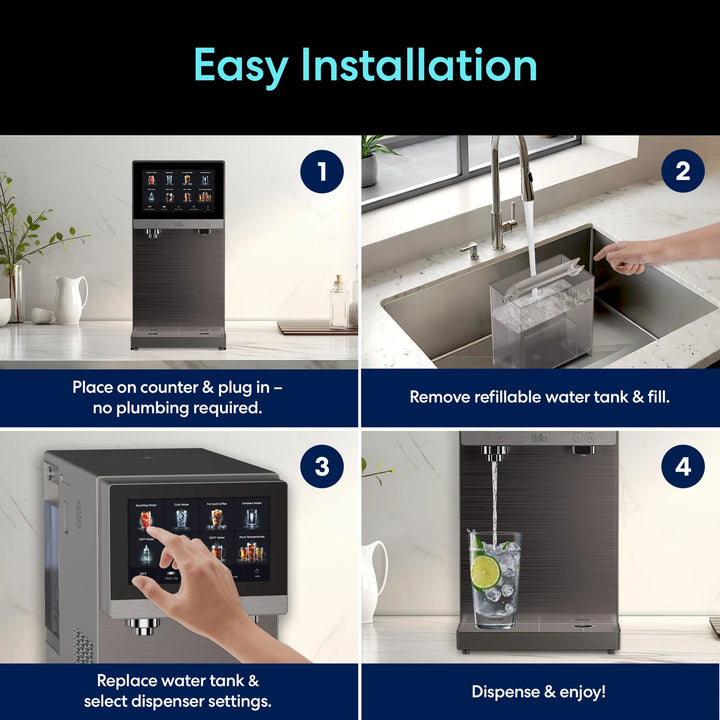 Brio Q60 4-Stage Reverse Osmosis Sparkling Countertop Water Dispenser CLCTPOU60UVRO1