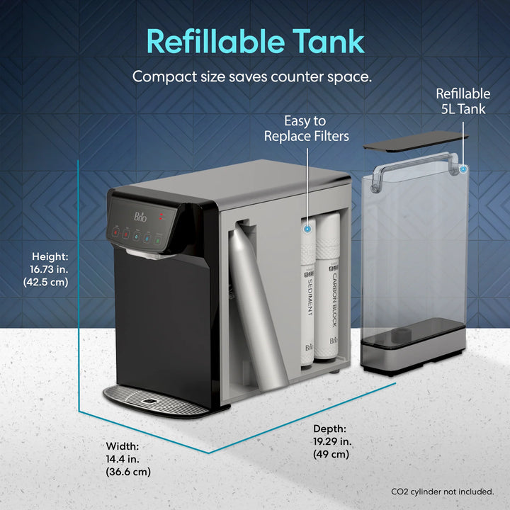 Brio 630 2-Stage Sparkling Countertop Water Dispenser CLCTPOU630UV2SB