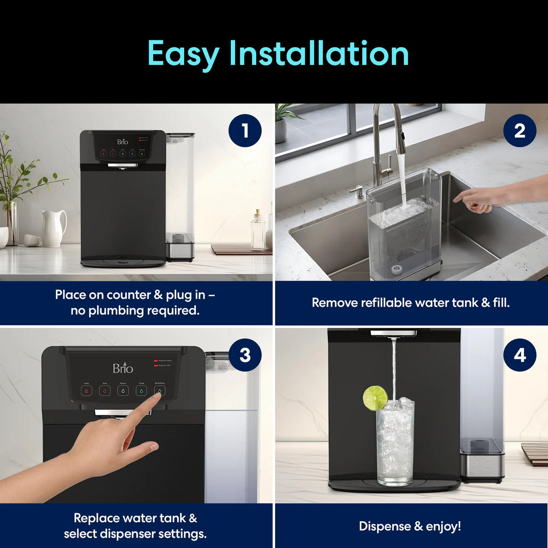 Brio 630 2-Stage Sparkling Countertop Water Dispenser CLCTPOU630UV2SB