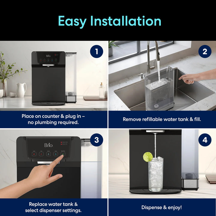 Brio 630 2-Stage Sparkling Countertop Water Dispenser CLCTPOU630UV2SB