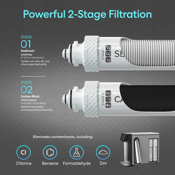 Brio 630 2-Stage Sparkling Countertop Water Dispenser CLCTPOU630UV2SB