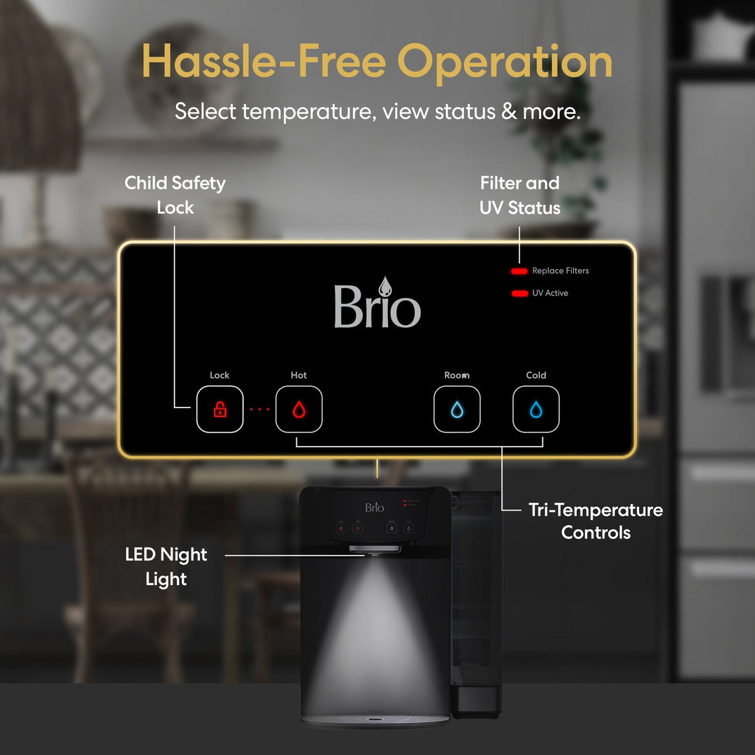 Brio 630 3-Stage Reverse Osmosis Countertop Water Dispenser CLCTPOU630UVROB