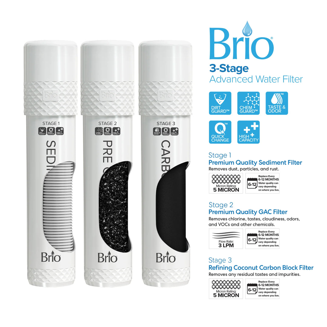 Brio Moderna 3-Stage Ice Dispenser &amp; Bottleless Water Cooler CLPOU720UVF3IC