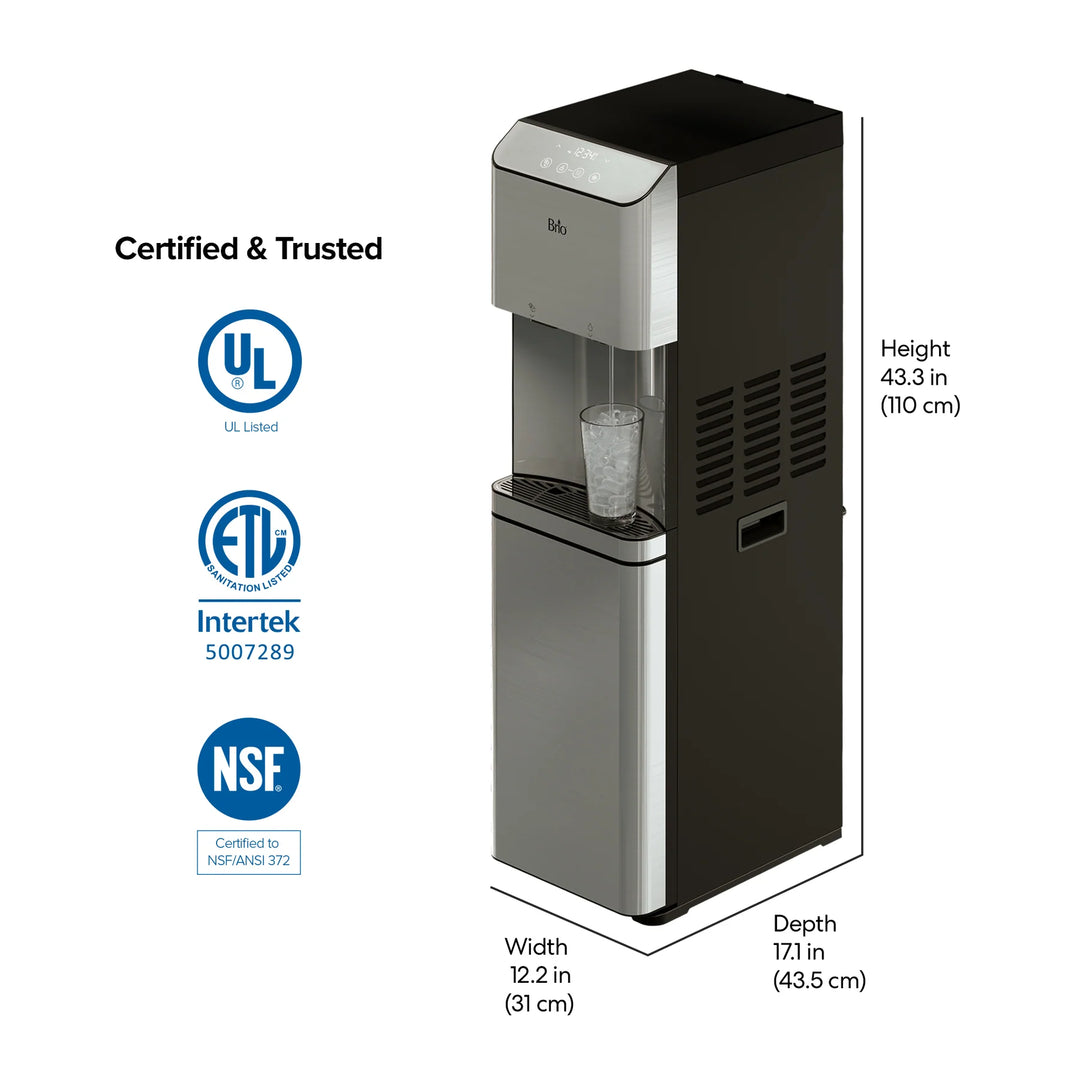 Brio Moderna 3-Stage Ice Dispenser &amp; Bottleless Water Cooler CLPOU720UVF3IC