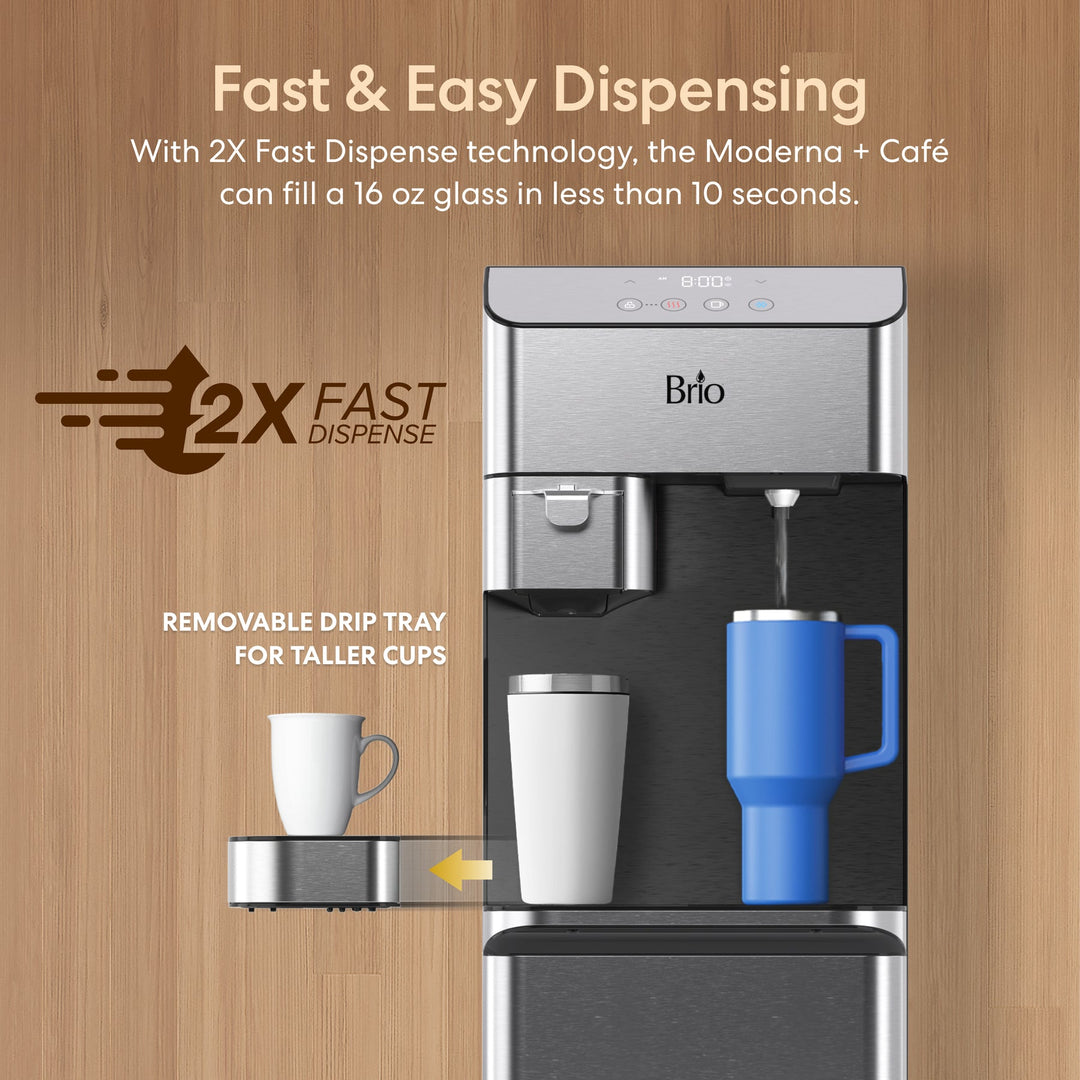 Brio Moderna 4-Stage Reverse Osmosis Coffee Maker &amp; Bottleless Water Cooler Dispenser CLPOU730UVRO4CF