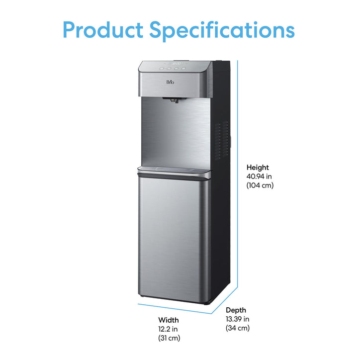 Brio Moderna 730 Series 4-Stage Reverse Osmosis Bottleless Water Cooler CLPOU730UVRO4