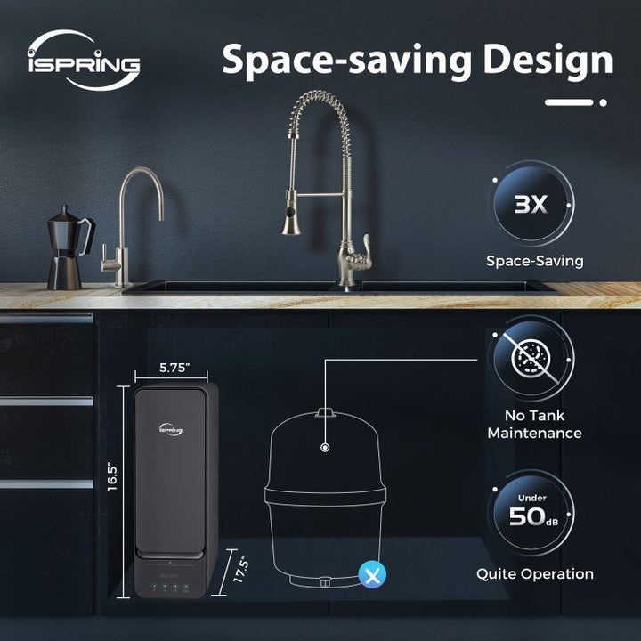 iSpring RO1000-BN Tankless Reverse Osmosis Water Filtration System, 1000 GPD Fast Flow