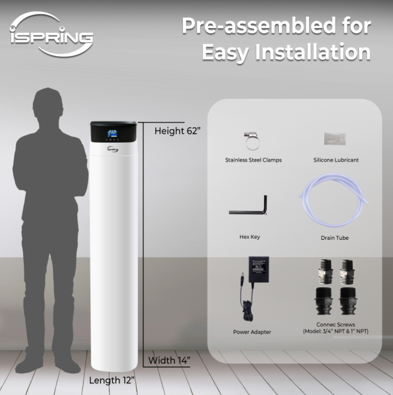 iSpring WCF200K Elite Series Whole House Water Filtration System with Automatic Control Head