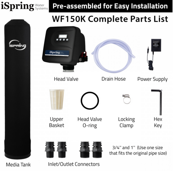 iSpring WF150K Whole House Water Filtration with Smart Control Valve