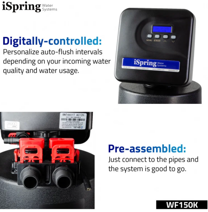 iSpring WF150K Whole House Water Filtration with Smart Control Valve