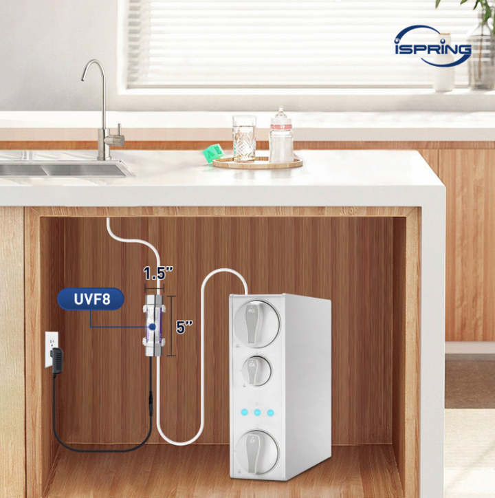 iSpring RO500AK-BN UVF8 Tankless RO Water Filtration with Alkaline Remineralization