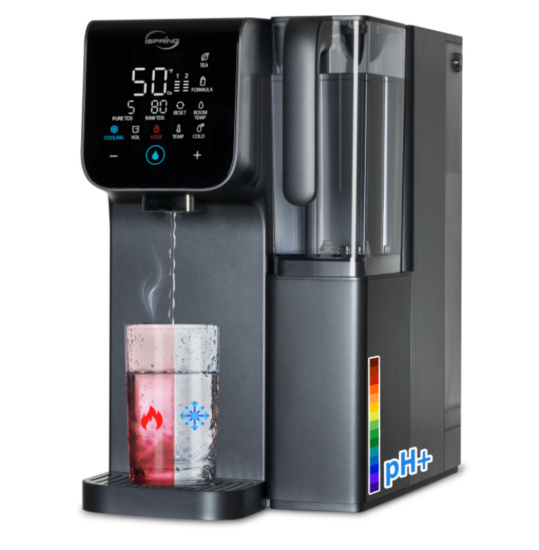 iSpring RCD100HCG Countertop Hot &amp; Cold RO Alkaline Water System