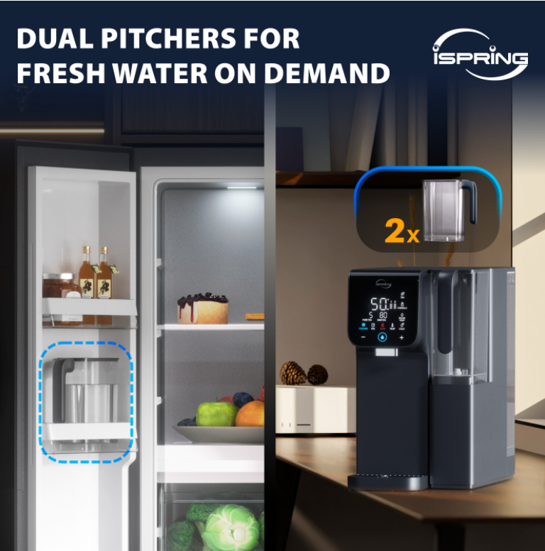 iSpring RCD100HCG Countertop Hot &amp; Cold RO Alkaline Water System