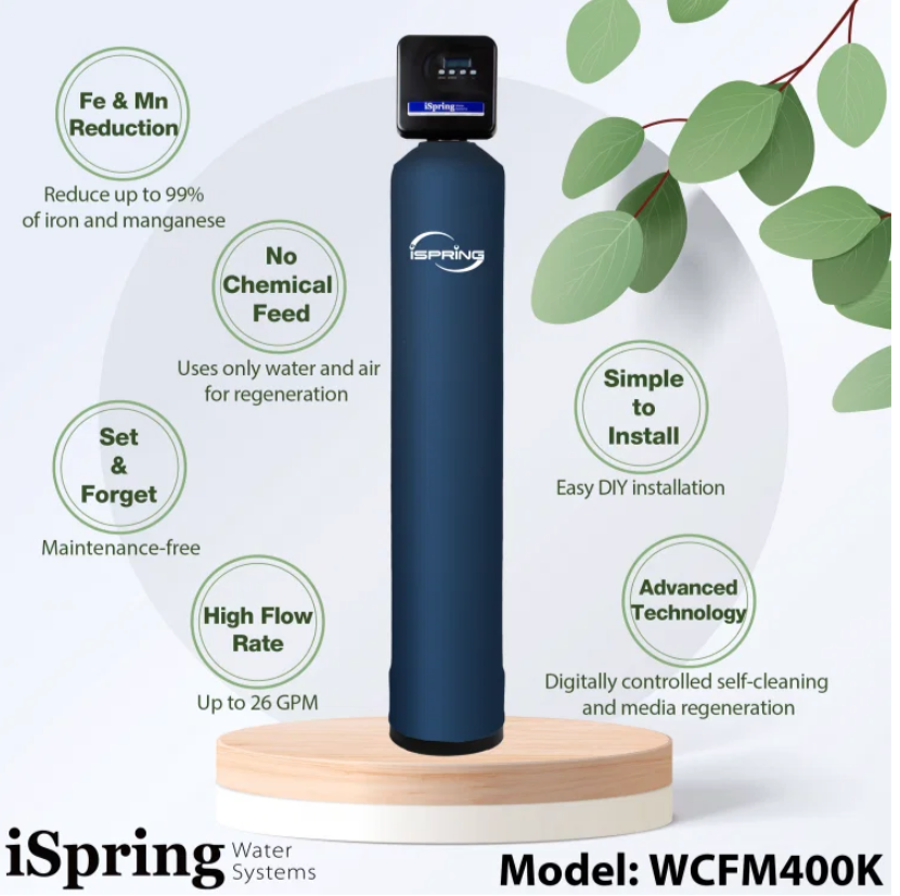 iSpring WCFM400K Whole House Iron and Manganese Water Filtration System