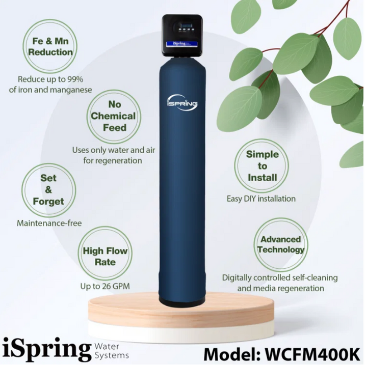 iSpring WCFM400K Whole House Iron and Manganese Water Filtration System
