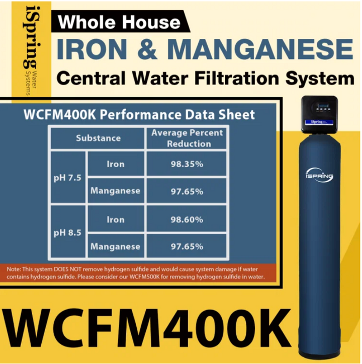 iSpring WCFM400K Whole House Iron and Manganese Water Filtration System
