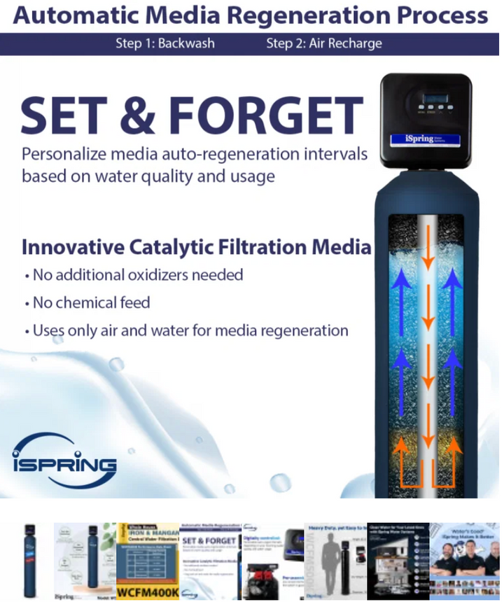 iSpring WCFM400K Whole House Iron and Manganese Water Filtration System