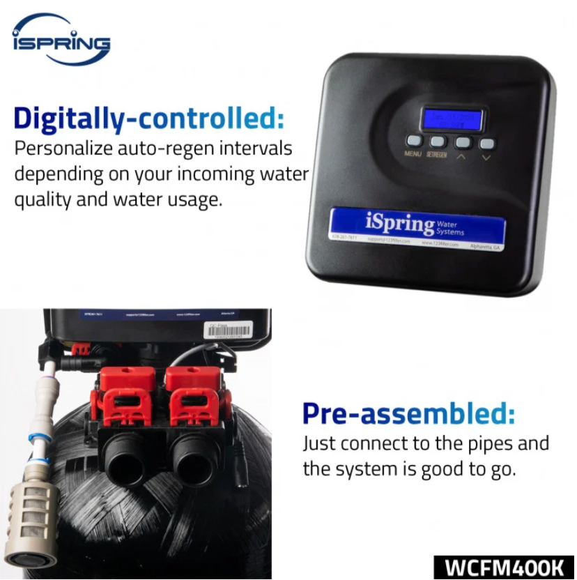 iSpring WCFM400K Whole House Iron and Manganese Water Filtration System