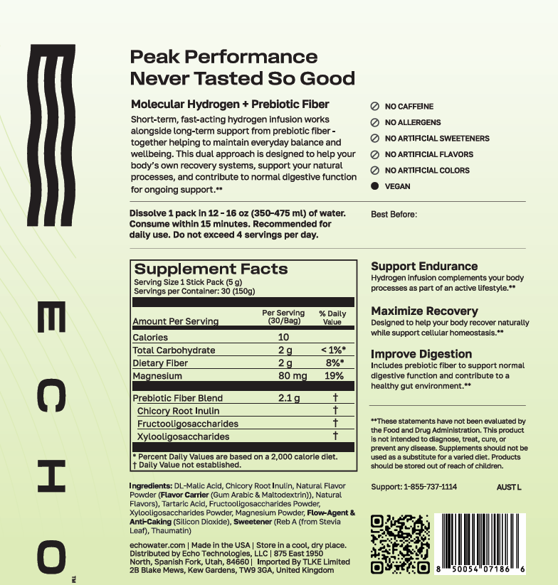 ECHO Hydrogen Prebiotic Stick Pack 30 Count