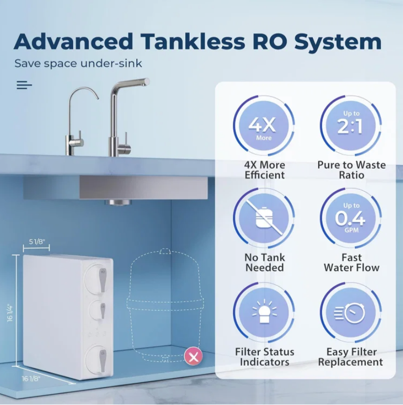 iSpring RO500-BN 500 GPD Tankless Reverse Osmosis System