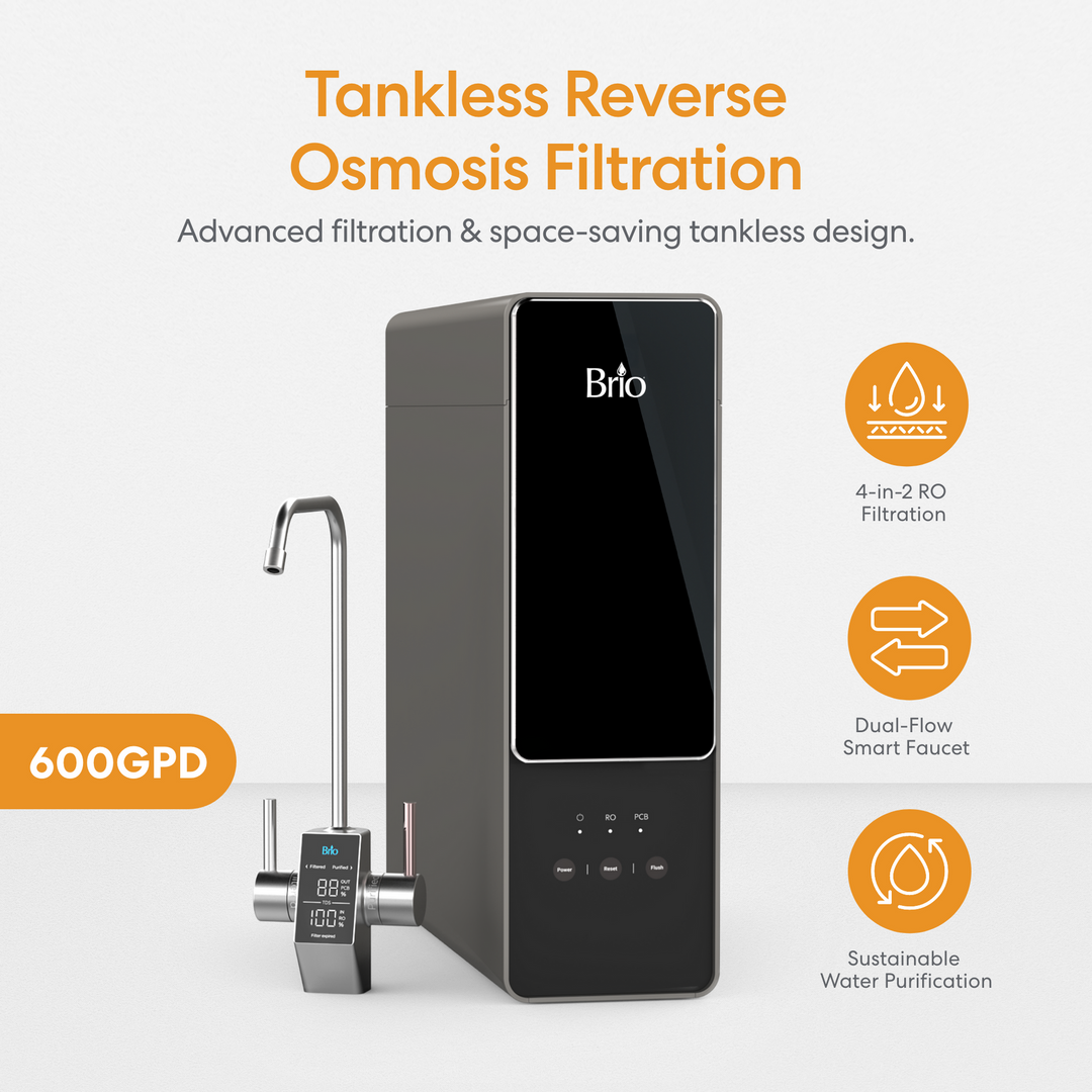 Brio AQUUS Tankless RO Undersink Filtration System 600GPD TROE600COL