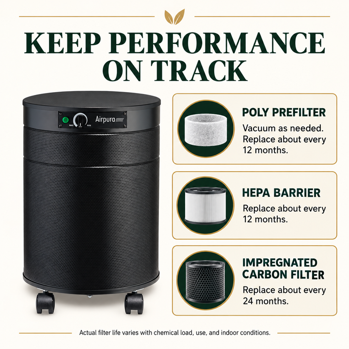 Airpura C600DLX filter maintenance guidance
