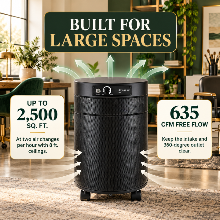 Airpura C700DLX large-space coverage and airflow guidance