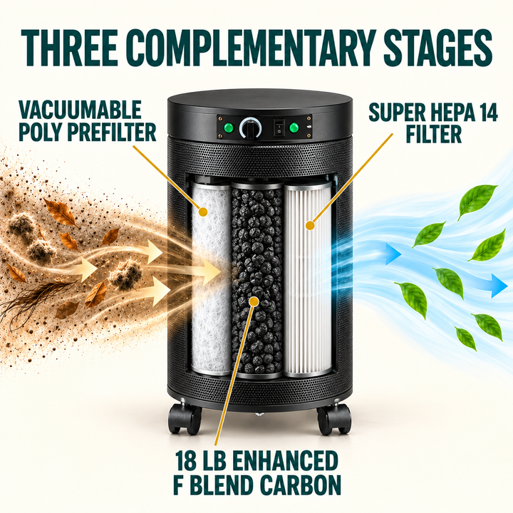 Airpura F614 three stage filtration