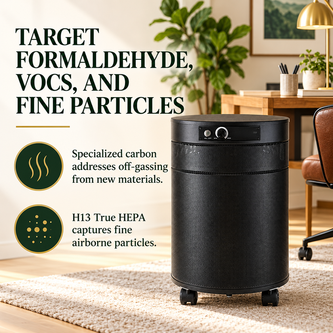 Airpura F700 formaldehyde VOC and fine-particle filtration benefits