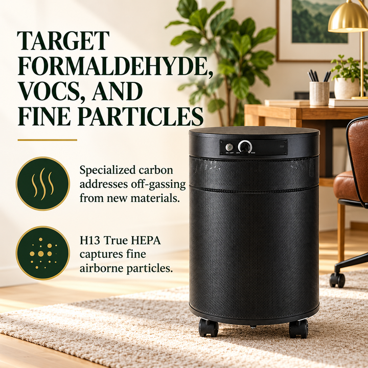 Airpura F700 formaldehyde VOC and fine-particle filtration benefits