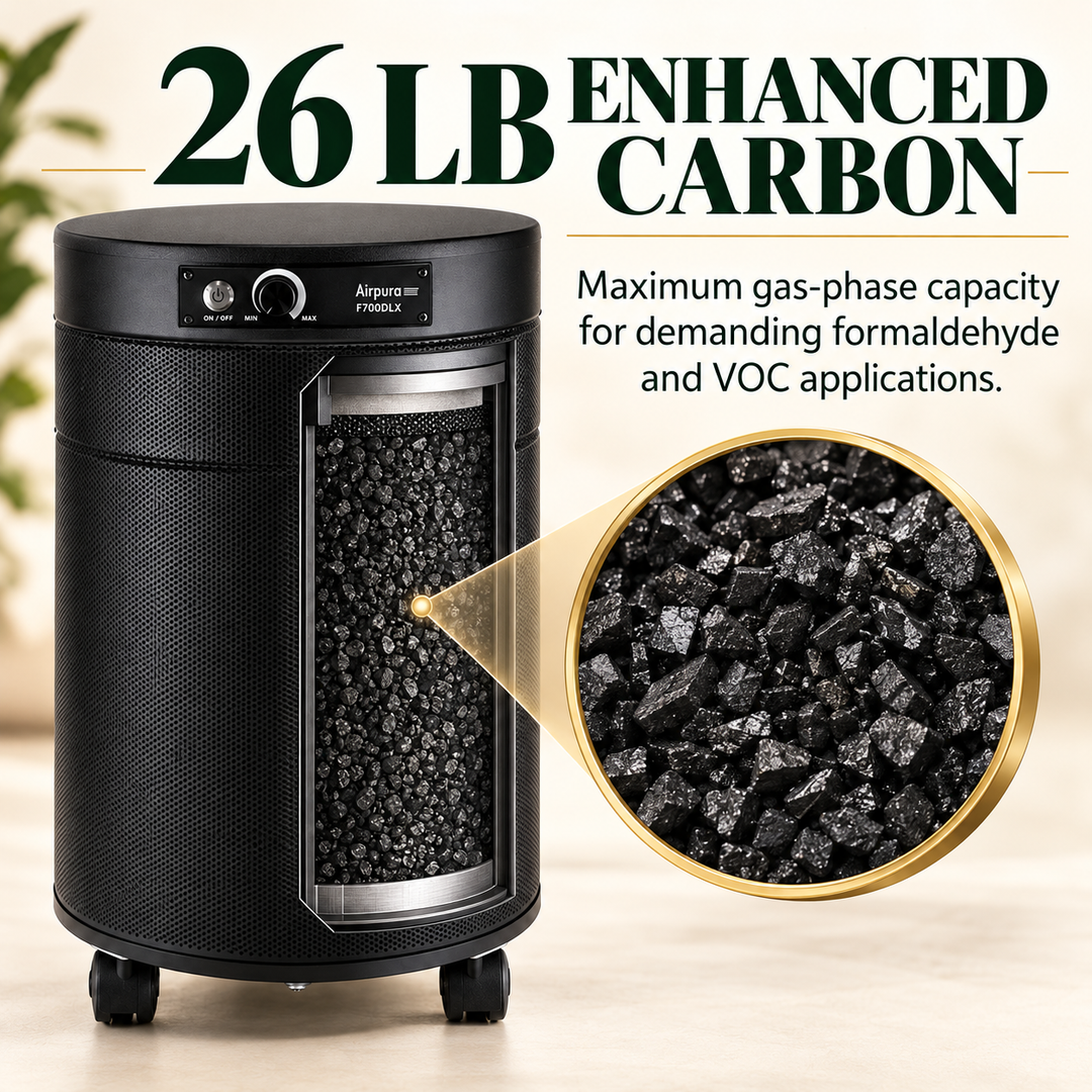 Airpura F700DLX 26 lb enhanced activated carbon capacity