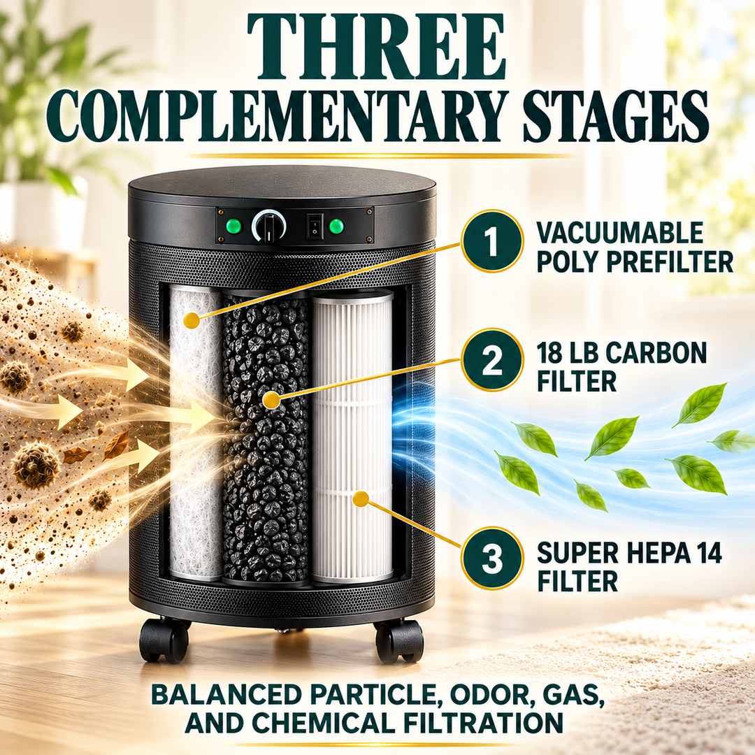 Airpura R614 three stage filtration