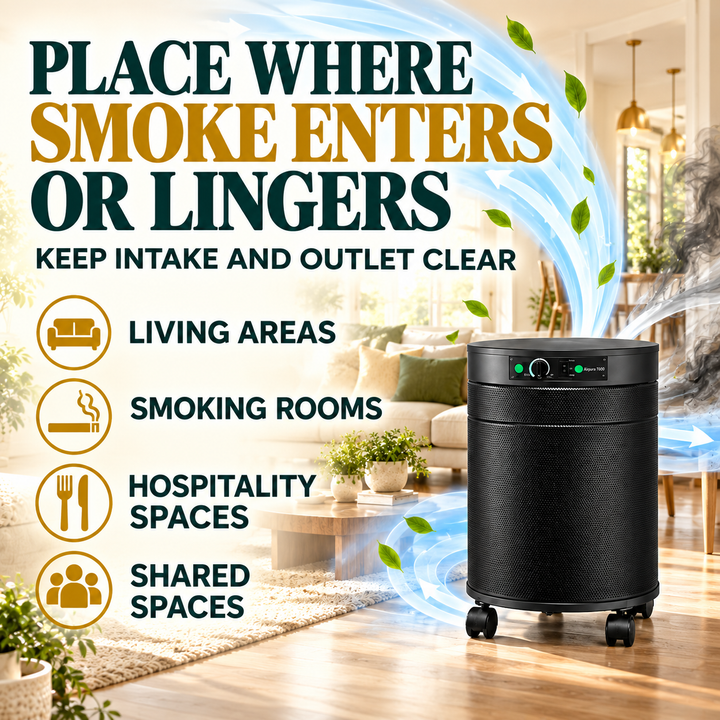 Airpura T600 smoke source placement guidance