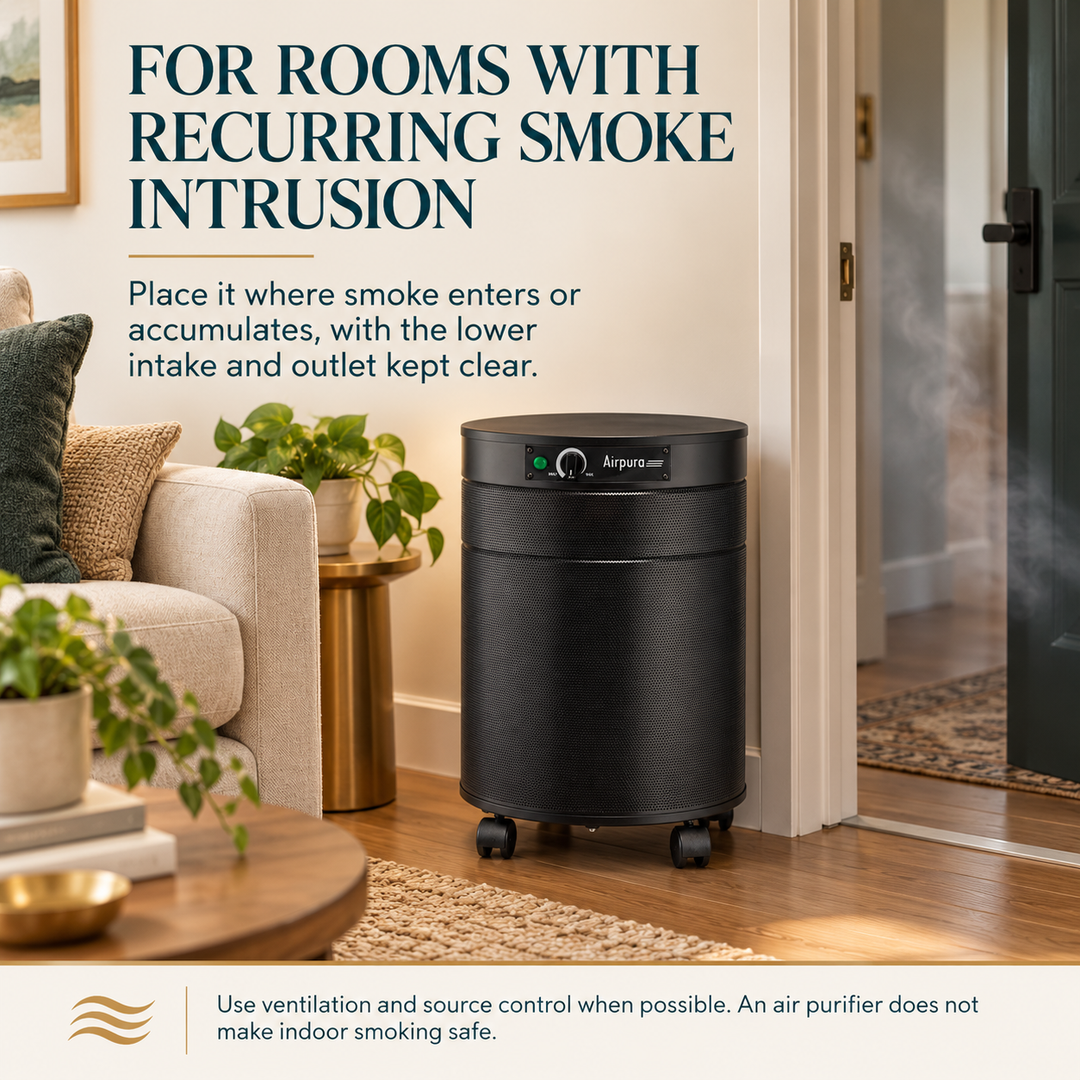 Airpura T600DLX placement for rooms with recurring smoke intrusion