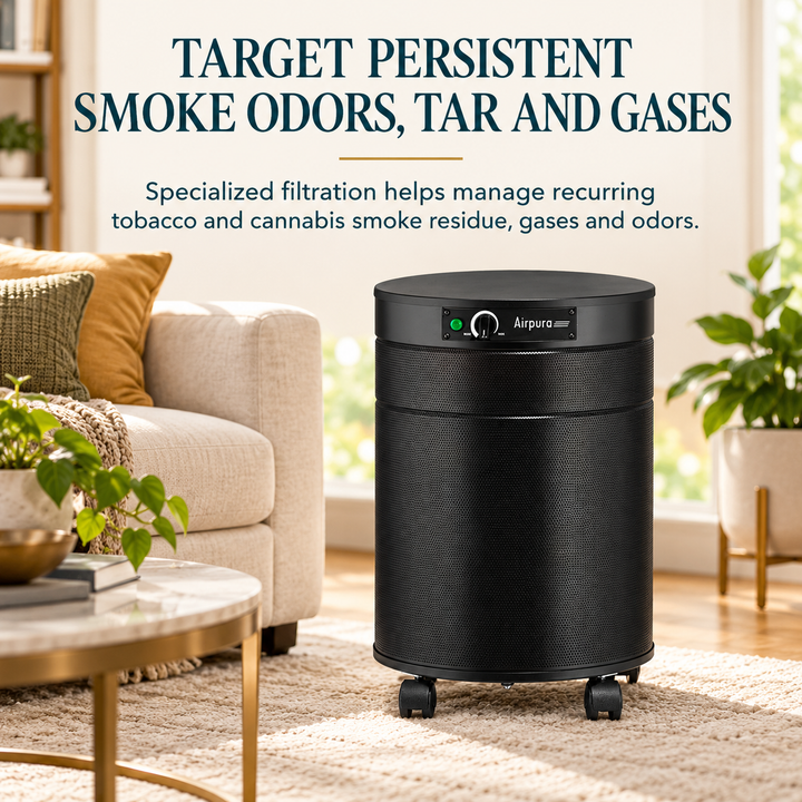 Airpura T600DLX targeting persistent smoke odors tar and gases