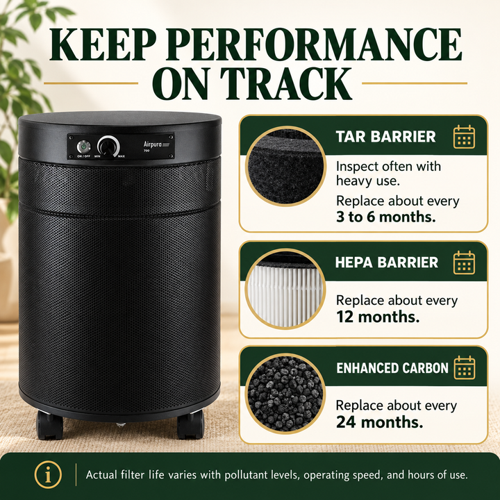 Airpura T700DLX filter maintenance guidance