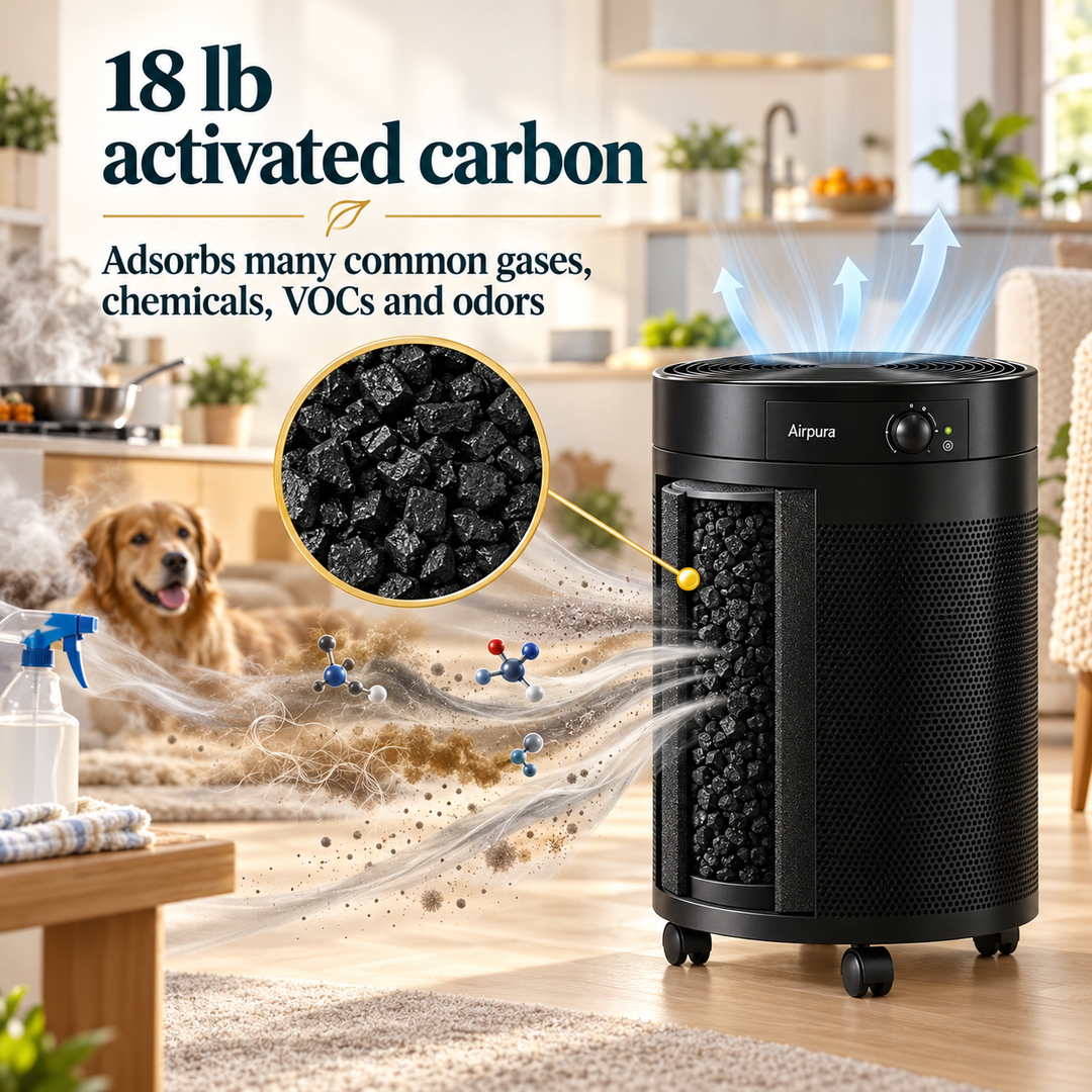 Airpura UV600 18 lb activated carbon for many gases, chemicals, VOCs, and odors