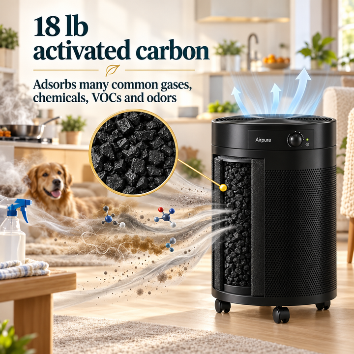 Airpura UV600 18 lb activated carbon for many gases, chemicals, VOCs, and odors