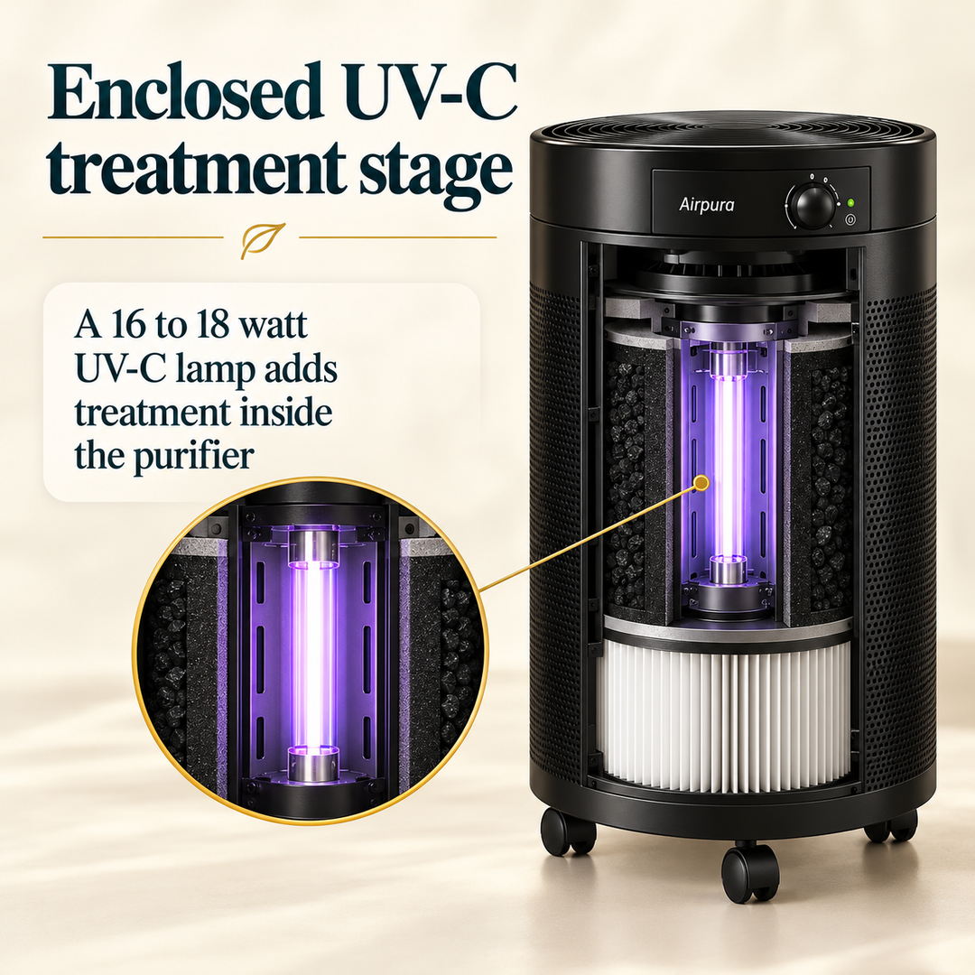 Airpura UV600 enclosed 16 to 18 watt UV-C treatment stage