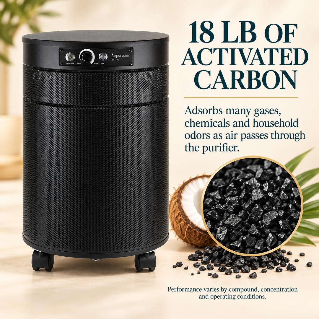 Airpura UV700 with 18 pounds of activated carbon for gases chemicals and odors