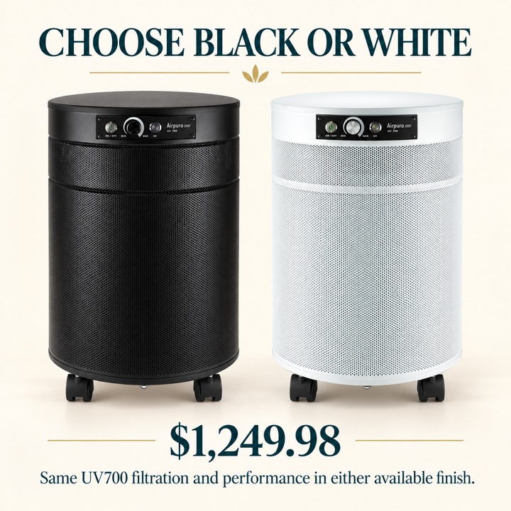 Airpura UV700 available in black and white finishes