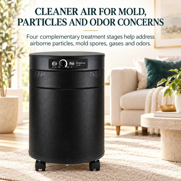 Airpura UV700 supporting cleaner air for mold particle and odor concerns