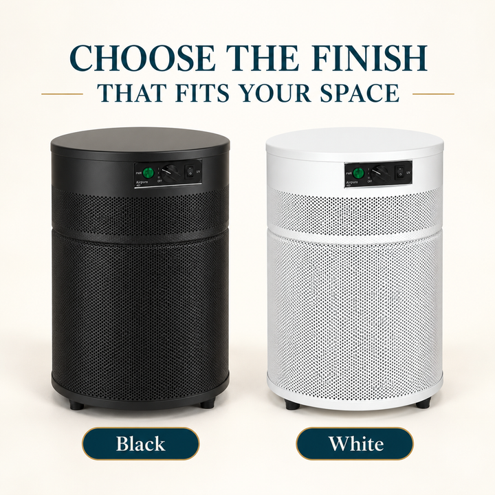 Airpura V400 available in black and white finishes