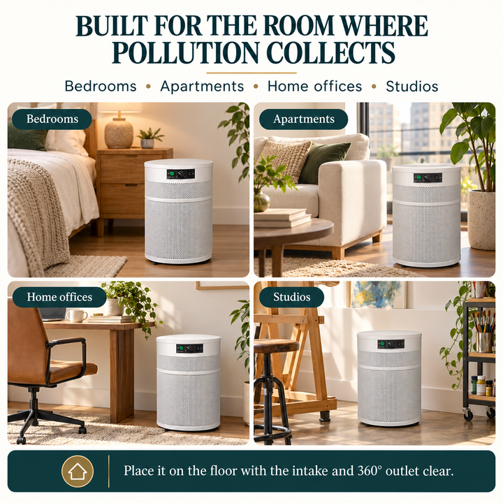 Airpura V400 placement in bedrooms apartments home offices and studios