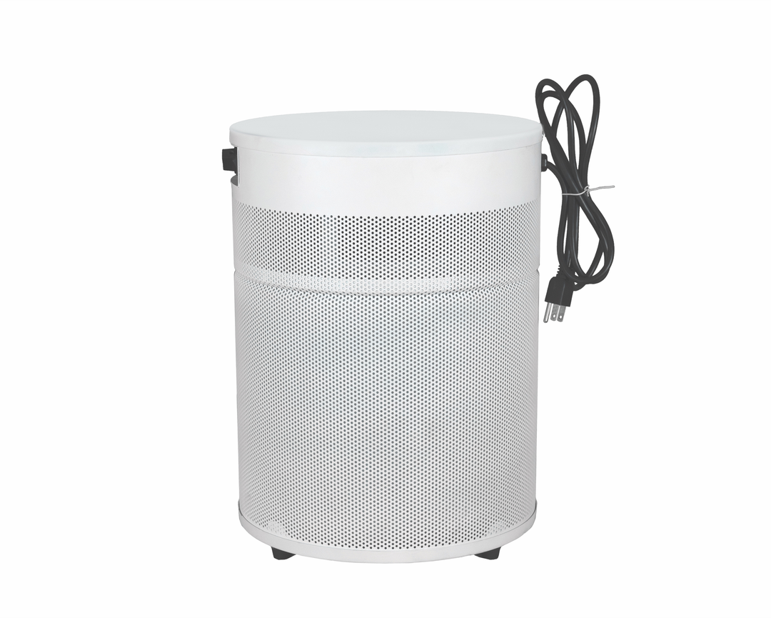 Airpura V400 air purifier in white side view