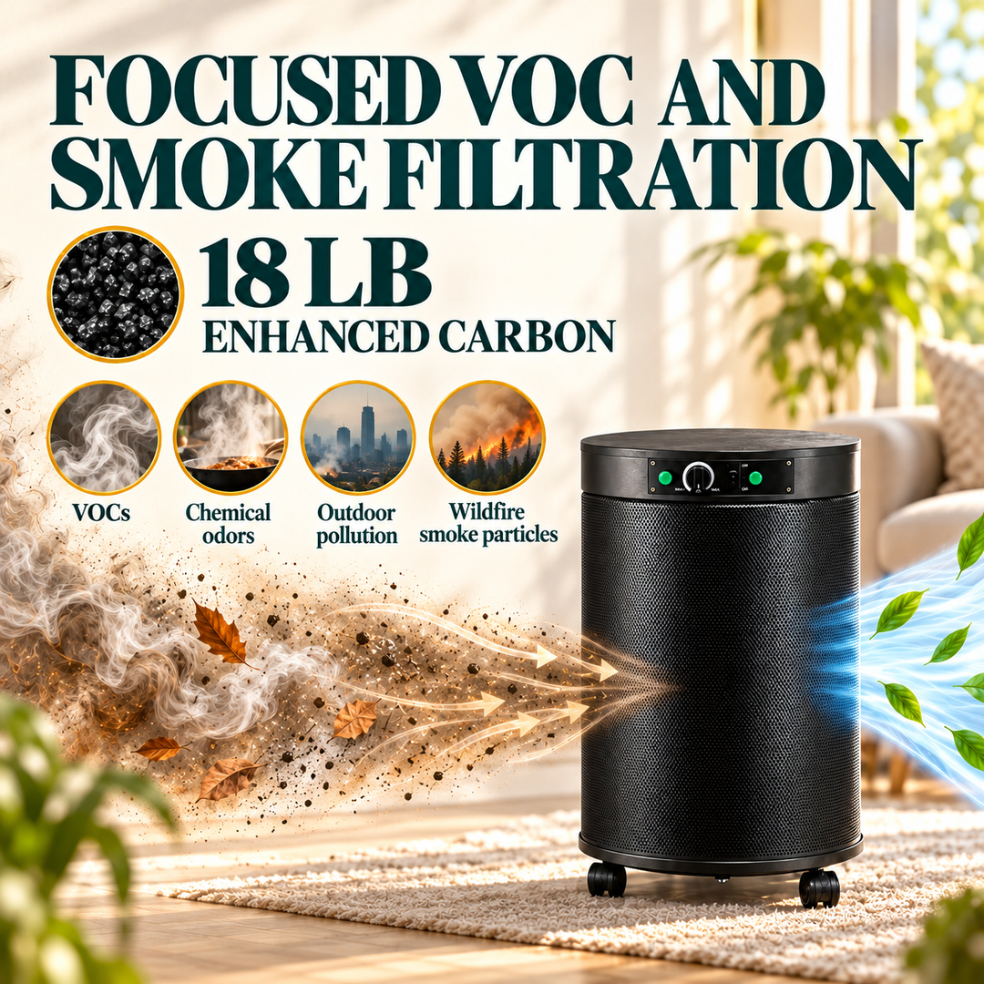 Airpura V614 VOC and wildfire smoke filtration benefits