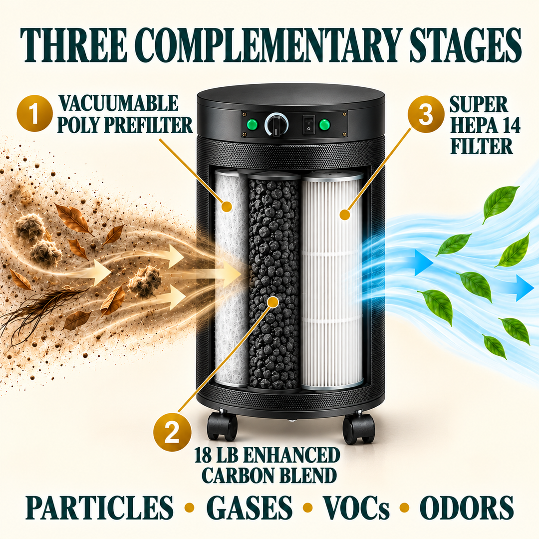 Airpura V614 three stage filtration