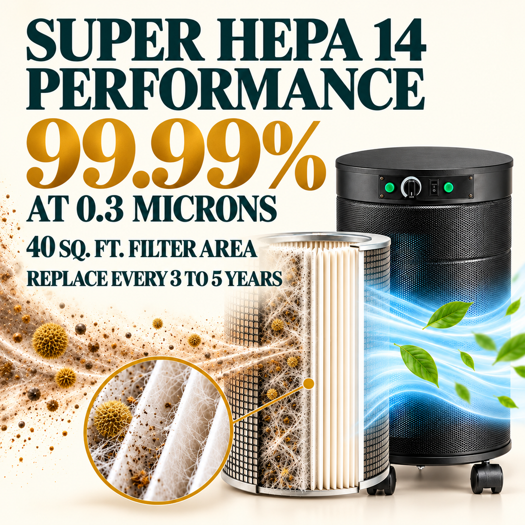 Airpura V614 Super HEPA 14 performance