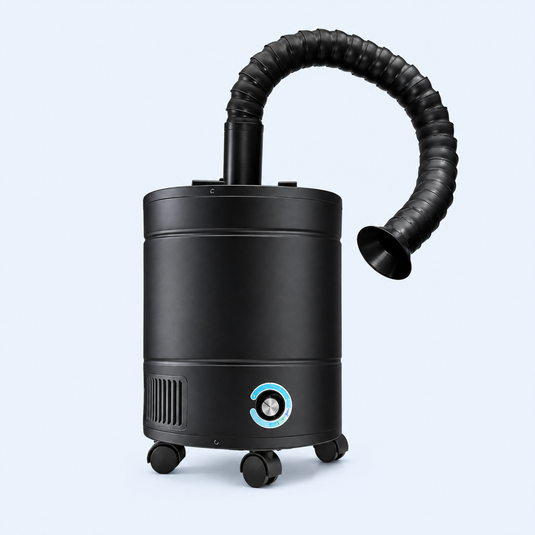 AllerAir Salon Pro 5 Plus air purifier at a nail station