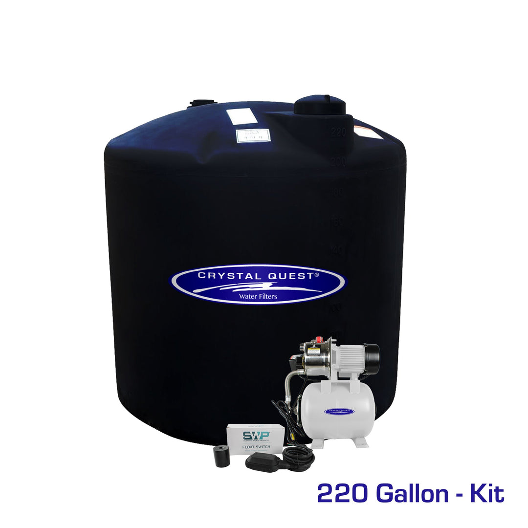 Crystal Quest Atmospheric Storage Tank Kit with Pump 220 Gallon CQE-ST-220ROK